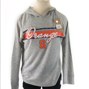 NWT Syracuse Orange Rivalry Threads Women's Grey Long Sleeve Hooded Tee Sz S